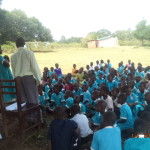 1 A child demonstrating hand washing